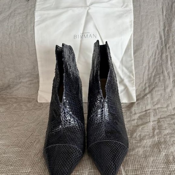 Alexandre Birman:  Megan 85 Python Ret Lacquer Booties - nightblue - Picture 8 of 14